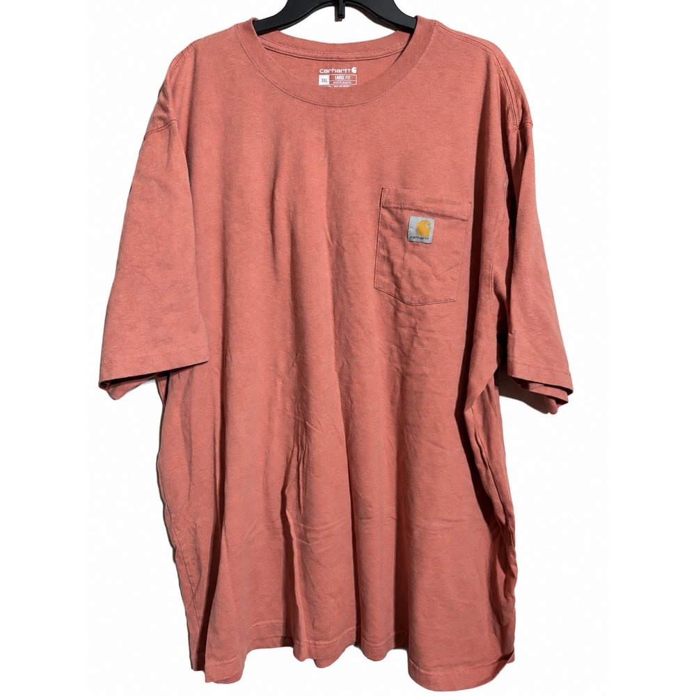 Carhartt Mens 3XL Loose Fit Heavyweight Pocket T-Shirt Terracotta Pink K87-M